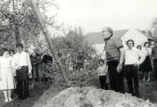 Maibaumwerfen in Spohla : Gesellschaftliche Volkskultur - Frühling. Ort: Spale / Spohla. Maibaumwerfen