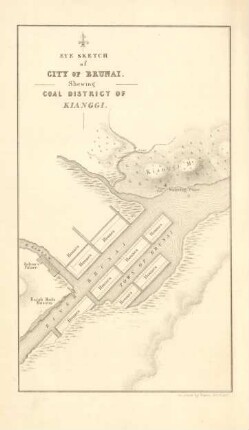 Eye sketch of city of Brunai. Shewing coal district of Kianggi