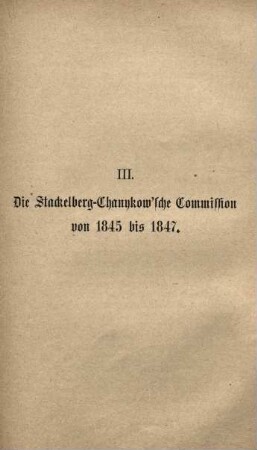 III. Stackelberg-Channkow'sche Commission 1845-1847