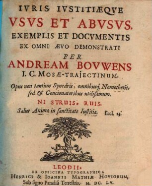 Iuris iustitiaeque usus et abusus