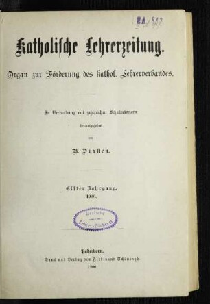 11: Katholische Lehrerzeitung - 11.1900