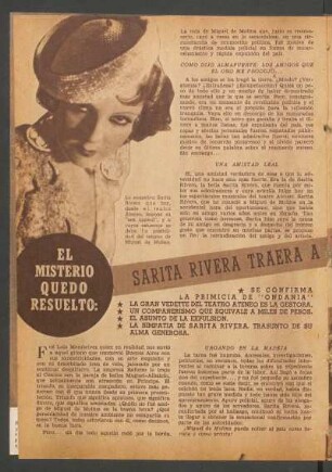 El misterio quedo resuelto: Sarita Rivera traerá a Miguel de Molina