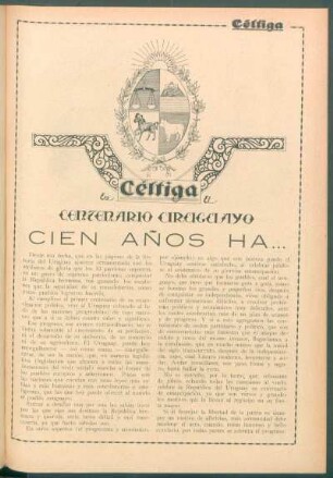 Céltiga en el Centenario Uruguayo : Cien años ha...