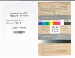 Entnazifizierung Konrad Langen , geb. 02.11.1905 (Automonteur)