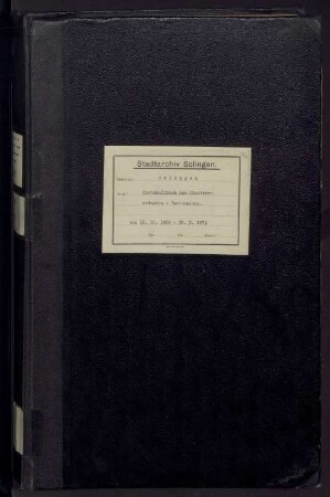 Solingen: Stadtverordnetenversammlung 1868-1874