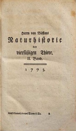 Herrn von Buffons Naturgeschichte der vierfüßigen Thiere, 2