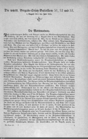 Die württembergischen Brigade-Ersatz-Bataillone 51,52 und 53.