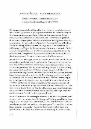 Sprachwandel in der Mundart : aufgrund des Siebenbürgisch-Sächsischen