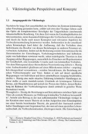 1.1 Ausgangspunkt der Viktimologie