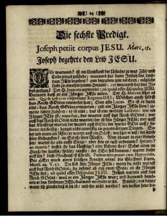 Die sechste Predigt.