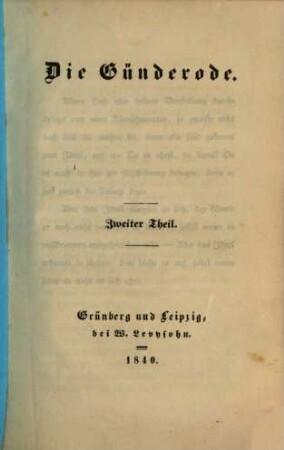 Die Günderode, 2