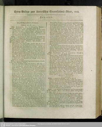 Extra-Beilage zum literarischen Conversations-Blatt, 1823. Februar