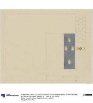 St. Louis, Sommersitz eines Kunstfreundes auf der internationalen Ausstellung, Teezimmer, Raum 23, Aufriss der Nordostwand
