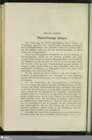 Siebenter Abschnitt. Plattenförmige Körper