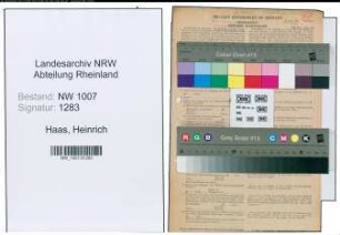 Entnazifizierung Heinrich Haas , geb. 23.11.1902 (Betriebsmeister)