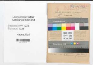 Entnazifizierung Karl Haase , geb. 07.11.1910 (Bauingenieur)