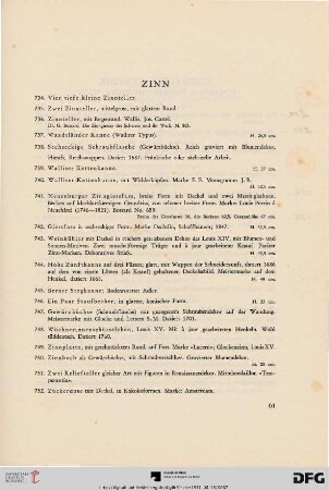 Zinn (Nr. 734-752)