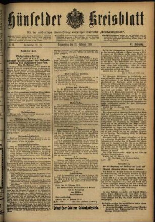 Ausgabe vom Donnerstag, den 21. Februar 1918.