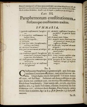 Cap. III. Paraphernorum constitutionem, Personasque constituentes tradens.