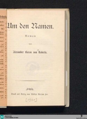 Um den Namen : Roman