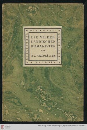 Band 22: Bibliothek der Kunstgeschichte: Die niederländischen Romanisten