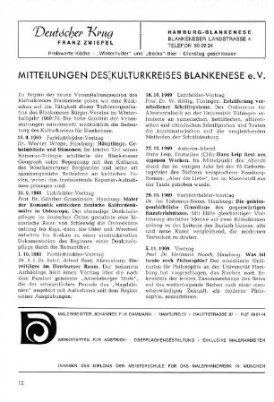 Mitteilungewn des Kulturkreises Blankenese e.V.
