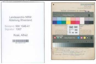 Entnazifizierung Alfred Rose , geb. 29.12.1919 (Polizist)