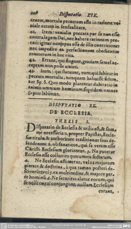 Disputatio XX. De Ecclesia