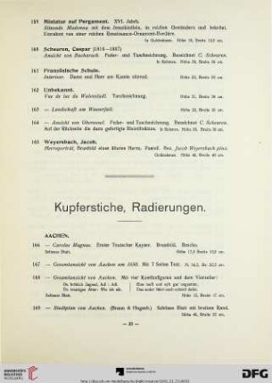 Kupferstiche, Radierungen (Nr. 166-220)