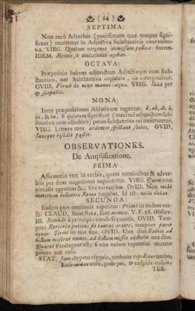 Observationes. De Amplificatione.