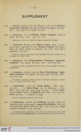 Supplément (Nr. 624-676)