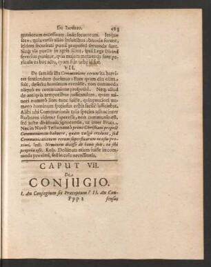 Caput VII. De Coniugio.
