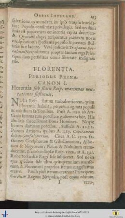 Florentia. Periodus I.–II.