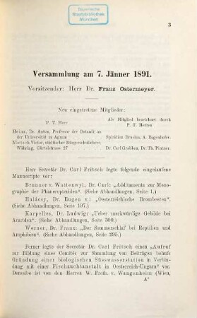 Verhandlungen der Zoologisch-Botanischen Gesellschaft in Wien. 41. 1891