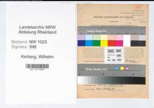 Entnazifizierung Wilhelm Kerberg , geb. 03.02.1914 (Lehrer)