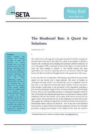 The headscarf ban : a quest for solutions