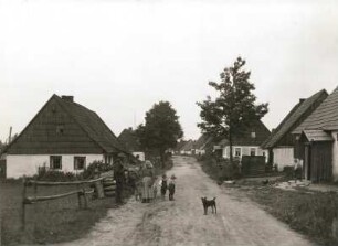 Dorfstraße im Osterzgebirge (vielleicht Willersdorf)