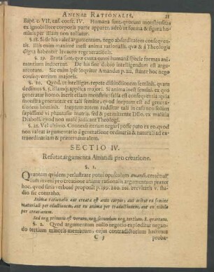 Sectio IV. Refutat argumenta Amandi pro creatione.