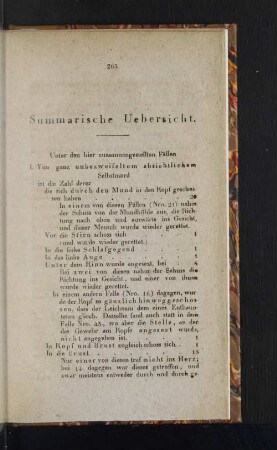 Summarische Uebersicht.