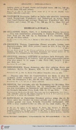 Hebraica-Judaica (No. 269 - 279)