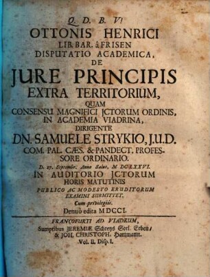 Diss. acad. de iure principis extra territorium