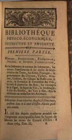 Bibliothèque physico-économique : instructive et amusante. 1789,2 = A. 8
