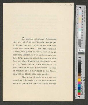 Danksagung mit persönlichen Worten an Werner von Melle