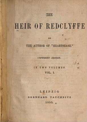 The heir of Redclyffe : in 2 volumes, 1