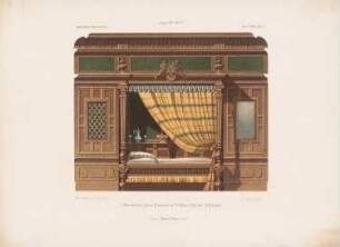 Dekoration eines Schlafzimmers im Schloss, Kuhnau: Innenansicht Dekoration Schlafzimmer (aus: Architektonisches Skizzenbuch, H. 136/1, 1876)