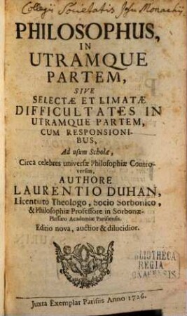 Philosophus in utramque partem
