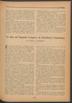 La obra del Segundo Congreso de Estudiantes Normalistas
