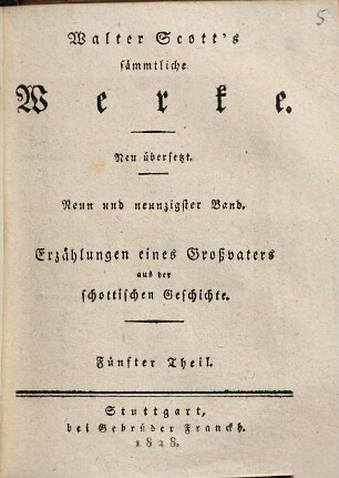Erzählungen eines Großvaters aus der schottischen Geschichte : aus d. Engl. übers., 5
