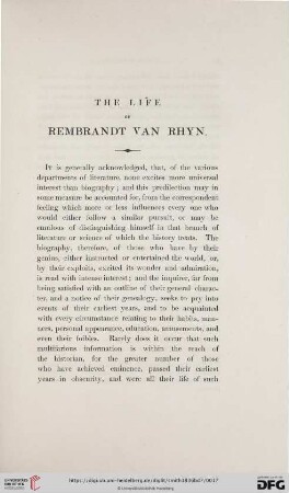 The Life of Rembrandt van Rhyn