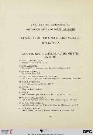 Graphik und Gemälde alter Meister (Nr.618-724)